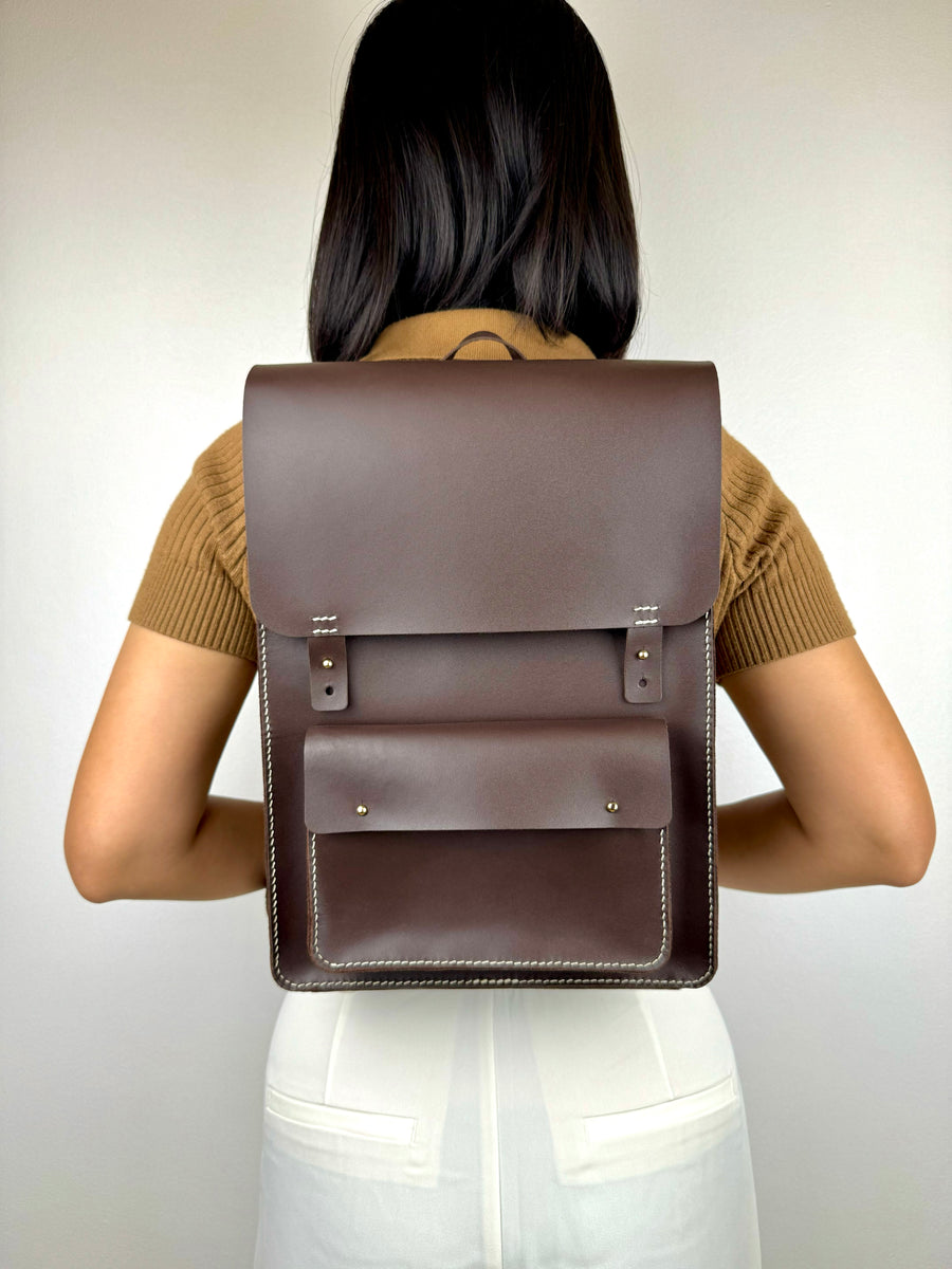 Hard leather backpack hotsell